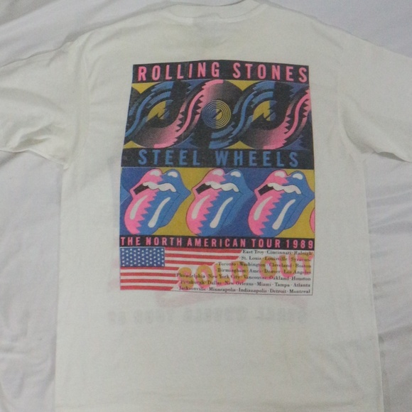 Vintage ROLLING STONES Steel Wheels Tour 1989 Tee - Picture 4 of 8